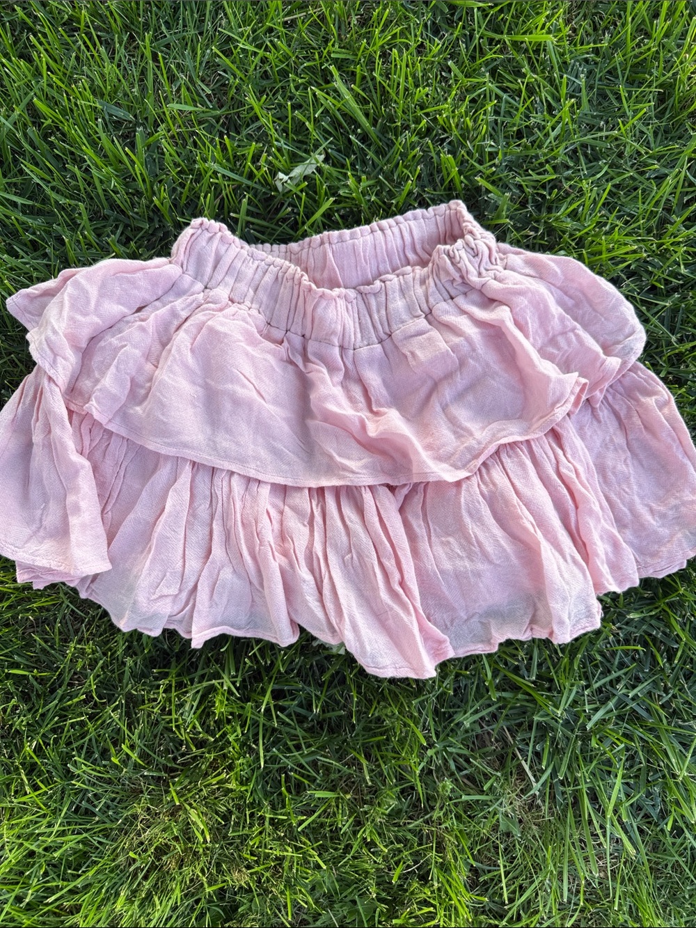 Eberjey Blush Pink Tiered Ruffle Skater Skirt